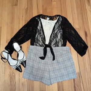 Women's Black and Grey Blouse